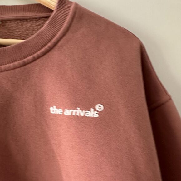 The Arrivals Studio Crewneck Sweater Sweatshirt Drop Shoulder Pink Size Small - Picture 3 of 7
